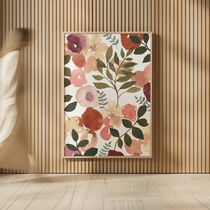 Garden Dance I by Laura Horn. shown as over sized large wall art. Available as an archival giclee rolled canvas, fine art paper, or poster print. SKU 72214h.