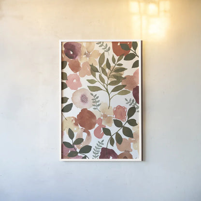 Garden Dance I by Laura Horn. shown as a paper print in a white frame. Available as a archival giclee rolled canvas, fine art paper, or poster print. SKU 72214h.
