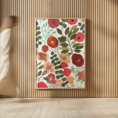 Garden Dance II by Laura Horn. shown as over sized large wall art. Available as an archival giclee rolled canvas, fine art paper, or poster print. SKU 72215h.