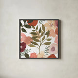Garden Dance V by Laura Horn. Shown in a sleek black glass frame for a contemporary gallery look. Available as an archival giclee rolled canvas, fine art paper, or poster print. SKU 72218a.