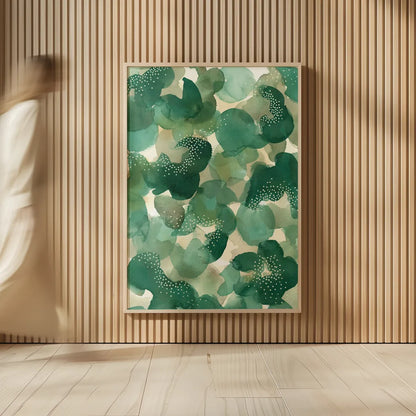 Leaf Canopy by Laura Horn. shown as over sized large wall art. Available as an archival giclee rolled canvas, fine art paper, or poster print. SKU 78525h.
