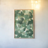Leaf Canopy by Laura Horn. shown as a paper print in a natural frame. Available as a archival giclee rolled canvas, fine art paper, or poster print. SKU 78525h.