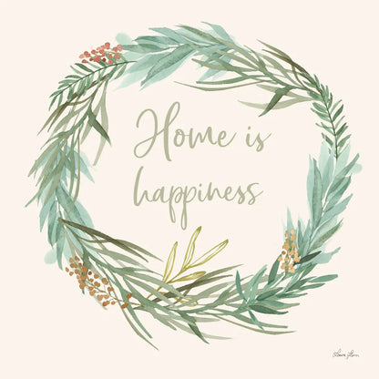 Leaf and Stem Wreath I by Laura Horn. SKU 81137a. Archival Giclee Fine art print for wall decor.