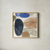 Leaves and Stones II by Laura Horn. Shown in a natural wood glass frame for a timeless modern aesthetic. Available as an archival giclee rolled canvas, fine art paper, or poster print. SKU 78484a.