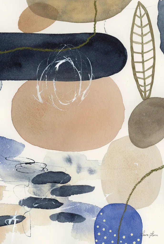 Leaves and Stones IV by Laura Horn. SKU 78486h. Archival Giclee Fine art print for wall decor.