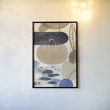 Leaves and Stones IV by Laura Horn. shown as a paper print in a black flame. Available as a archival giclee rolled canvas, fine art paper, or poster print. SKU 78486h.