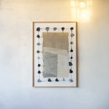 Neutral Collage II by Laura Horn. shown as a paper print in a natural frame. Available as a archival giclee rolled canvas, fine art paper, or poster print. SKU 73168h.