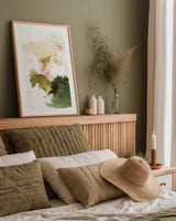 Palette of Spring II by Laura Horn. shown as a paper print in a natural frame. Available as a archival giclee rolled canvas, fine art paper, or poster print. SKU 73171h.
