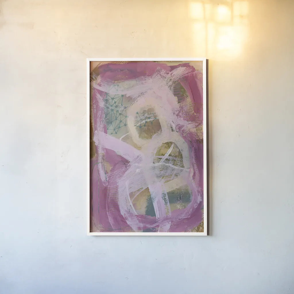 Picnic Spot by Laura Horn. shown as a paper print in a white frame. Available as a archival giclee rolled canvas, fine art paper, or poster print. SKU 91643h.