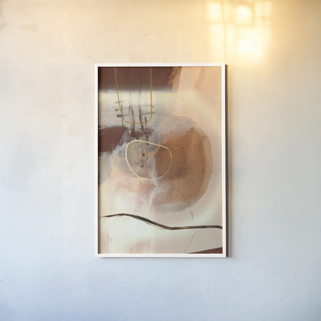 Sticks and Stones by Laura Horn. shown as a paper print in a white frame. Available as a archival giclee rolled canvas, fine art paper, or poster print. SKU 73345h.