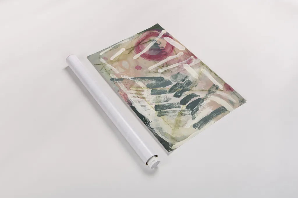 Strawberry Fields by Laura Horn. shown as a rolled paper print. Available as archival giclee rolled canvas, fine art paper, or poster print. SKU 91640h.