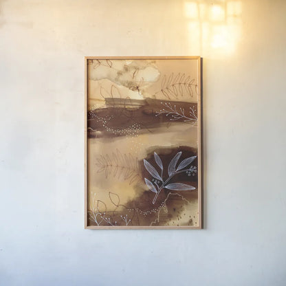 Subtle Autumn by Laura Horn. shown as a paper print in a natural frame. Available as a archival giclee rolled canvas, fine art paper, or poster print. SKU 78526h.