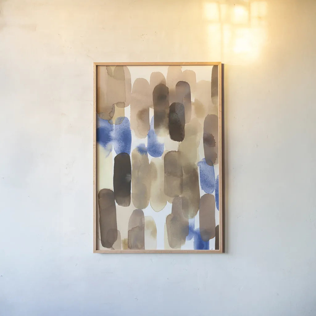 Tempo by Laura Horn. shown as a paper print in a natural frame. Available as a archival giclee rolled canvas, fine art paper, or poster print. SKU 78527h.
