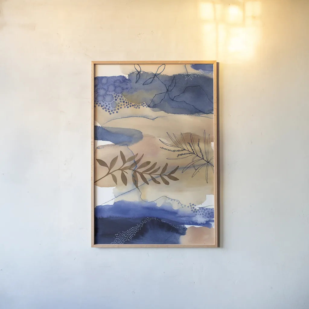 The Branch and the River by Laura Horn. shown as a paper print in a natural frame. Available as a archival giclee rolled canvas, fine art paper, or poster print. SKU 78528h.