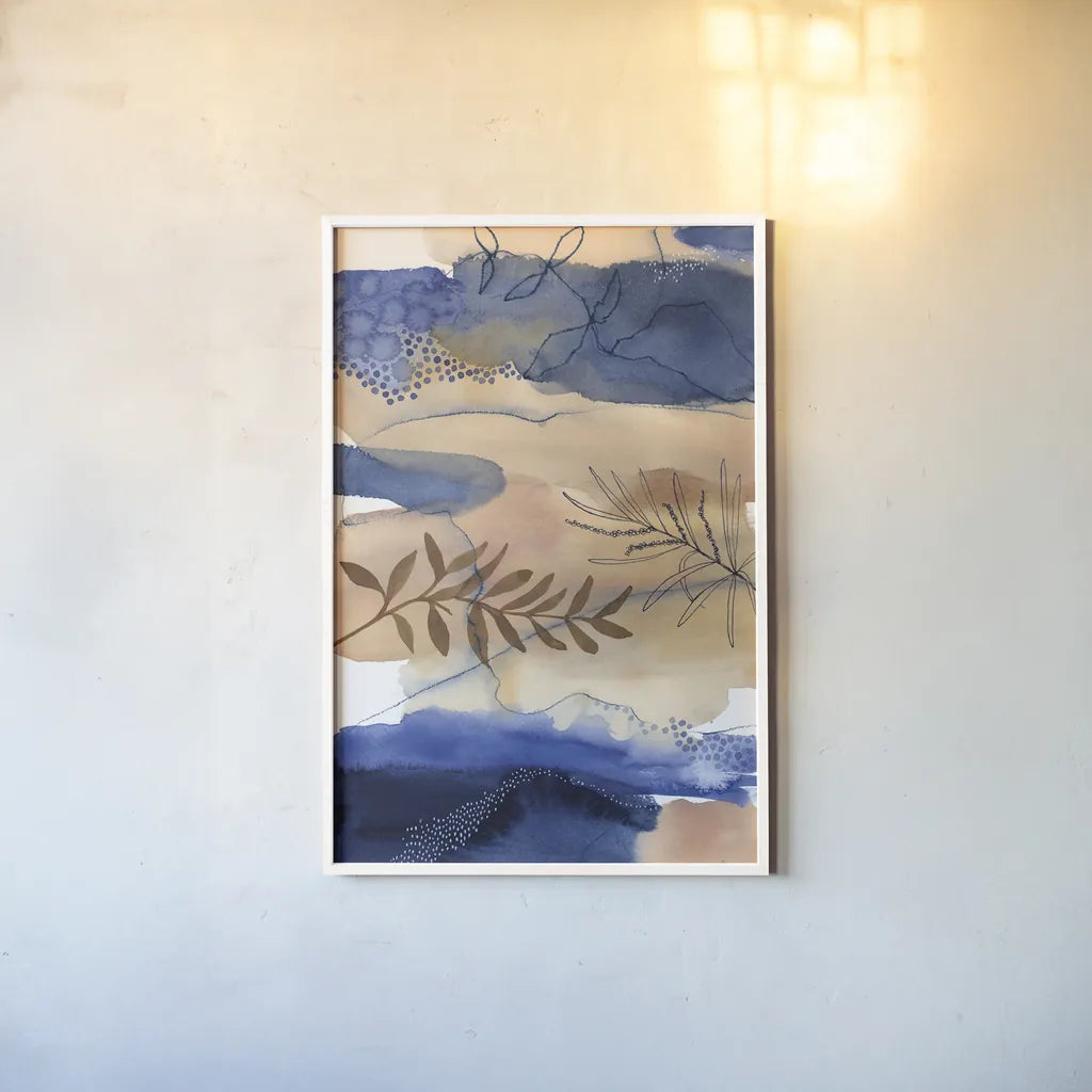 The Branch and the River by Laura Horn. shown as a paper print in a white frame. Available as a archival giclee rolled canvas, fine art paper, or poster print. SKU 78528h.