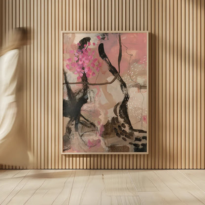 Trees and Blooms by Laura Horn. shown as over sized large wall art. Available as an archival giclee rolled canvas, fine art paper, or poster print. SKU 91639h.