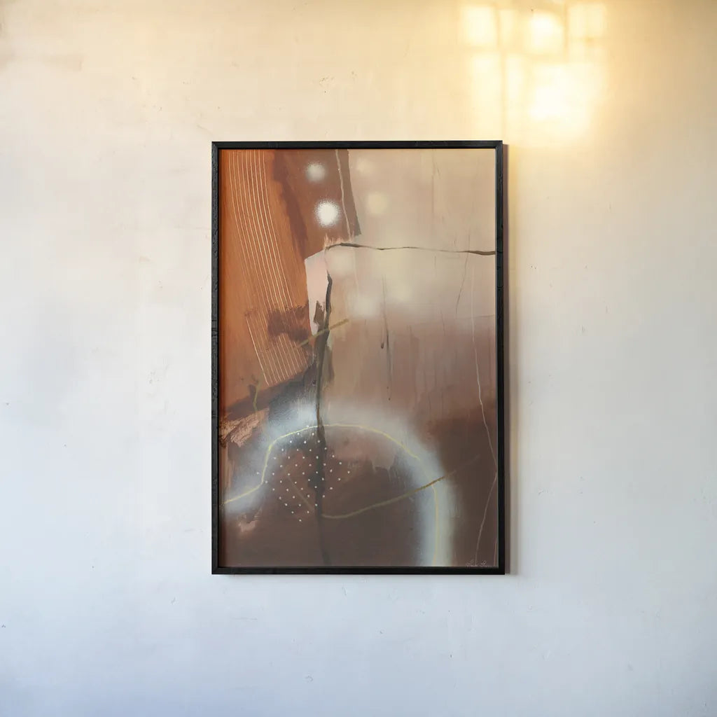 Walking in the Woods by Laura Horn. shown as a paper print in a black flame. Available as a archival giclee rolled canvas, fine art paper, or poster print. SKU 73346h.