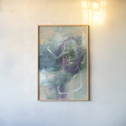 Wind on the Water by Laura Horn. shown as a paper print in a natural frame. Available as a archival giclee rolled canvas, fine art paper, or poster print. SKU 91644h.