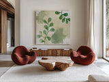 Woodland Walk II by Laura Horn. Shown as extra-large giant wall art in a modern living room. Available as an archival giclee rolled canvas, fine art paper, or poster print. SKU 72224a.