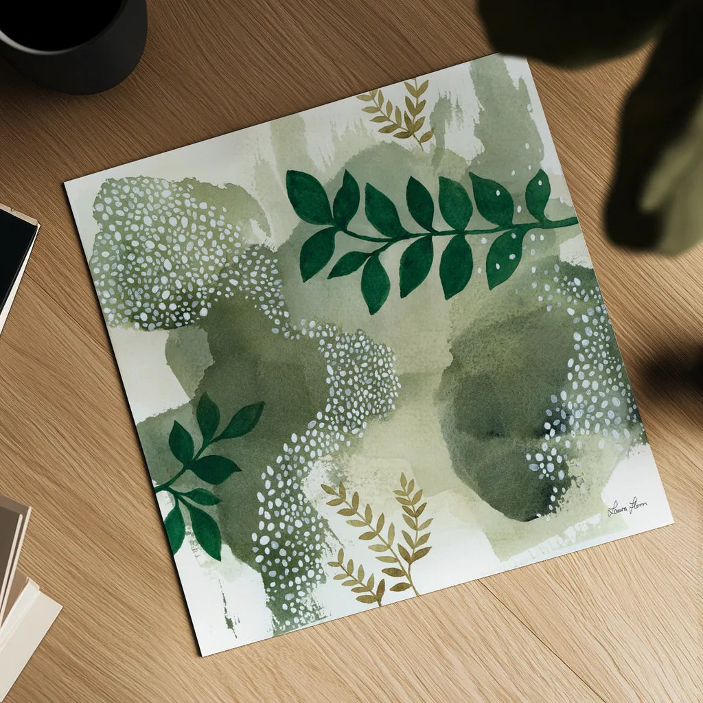 Woodland Walk IV by Laura Horn. Shown as a detailed flat fine art print, highlighting archival giclee quality. Available as an archival giclee rolled canvas, fine art paper, or poster print. SKU 72226a.