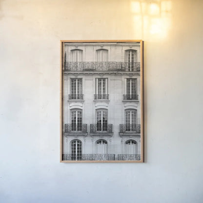 Across the Street I by Laura Marshall. shown as a paper print in a natural frame. Available as a archival giclee rolled canvas, fine art paper, or poster print. SKU 21914h.