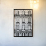 Across the Street II by Laura Marshall. shown as a paper print in a black flame. Available as a archival giclee rolled canvas, fine art paper, or poster print. SKU 21915h.
