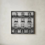 Across the Street II Crop by Laura Marshall. Shown in a sleek black glass frame for a contemporary gallery look. Available as an archival giclee rolled canvas, fine art paper, or poster print. SKU 21915a.
