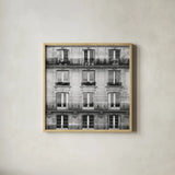 Across the Street II Crop by Laura Marshall. Shown in a natural wood glass frame for a timeless modern aesthetic. Available as an archival giclee rolled canvas, fine art paper, or poster print. SKU 21915a.