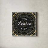 Adventure Together I by Laura Marshall. Shown in a crisp white glass frame for a clean and minimalist style. Available as an archival giclee rolled canvas, fine art paper, or poster print. SKU 29832a.