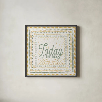 Adventure Together II by Laura Marshall. Shown in a sleek black glass frame for a contemporary gallery look. Available as an archival giclee rolled canvas, fine art paper, or poster print. SKU 29833a.