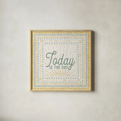 Adventure Together II by Laura Marshall. Shown in a natural wood glass frame for a timeless modern aesthetic. Available as an archival giclee rolled canvas, fine art paper, or poster print. SKU 29833a.