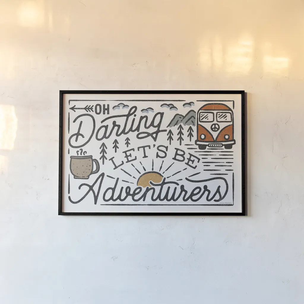 Adventurous I by Laura Marshall. shown as a paper print in a black flame. Available as a archival giclee rolled canvas, fine art paper, or poster print. SKU 58453i.