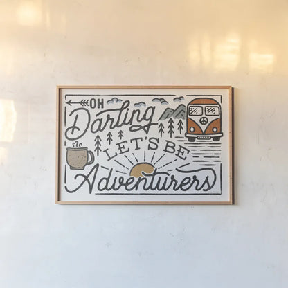 Adventurous I by Laura Marshall. shown as a paper print in a natural frame. Available as a archival giclee rolled canvas, fine art paper, or poster print. SKU 58453i.