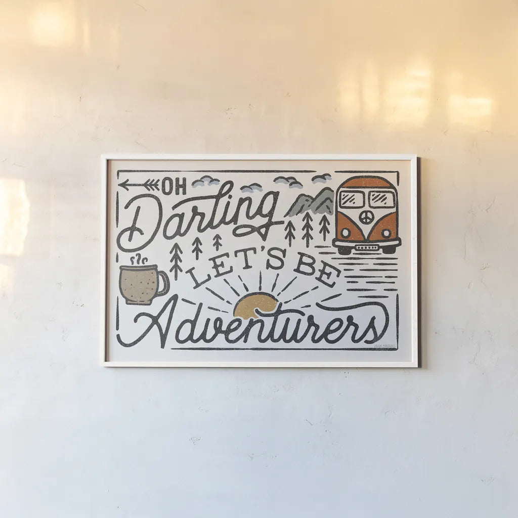 Adventurous I by Laura Marshall. shown as a paper print in a white frame. Available as a archival giclee rolled canvas, fine art paper, or poster print. SKU 58453i.