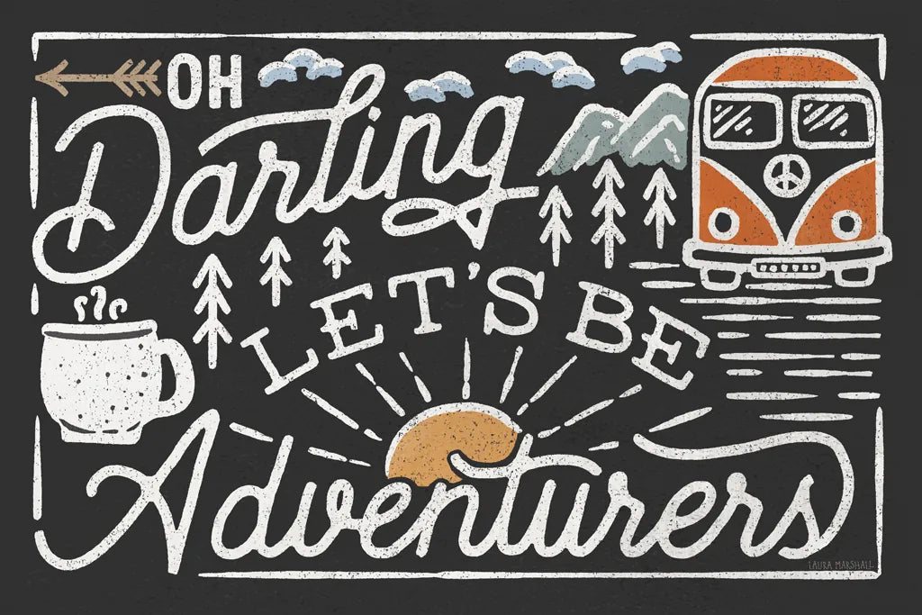 Adventurous I Black by Laura Marshall. SKU 58460i. Archival Giclee Fine art print for wall decor.