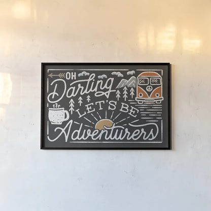 Adventurous I Black by Laura Marshall. shown as a paper print in a black flame. Available as a archival giclee rolled canvas, fine art paper, or poster print. SKU 58460i.