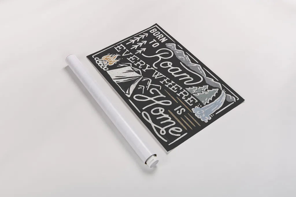 Adventurous II Black by Laura Marshall. shown as a rolled paper print. Available as archival giclee rolled canvas, fine art paper, or poster print. SKU 58461i.