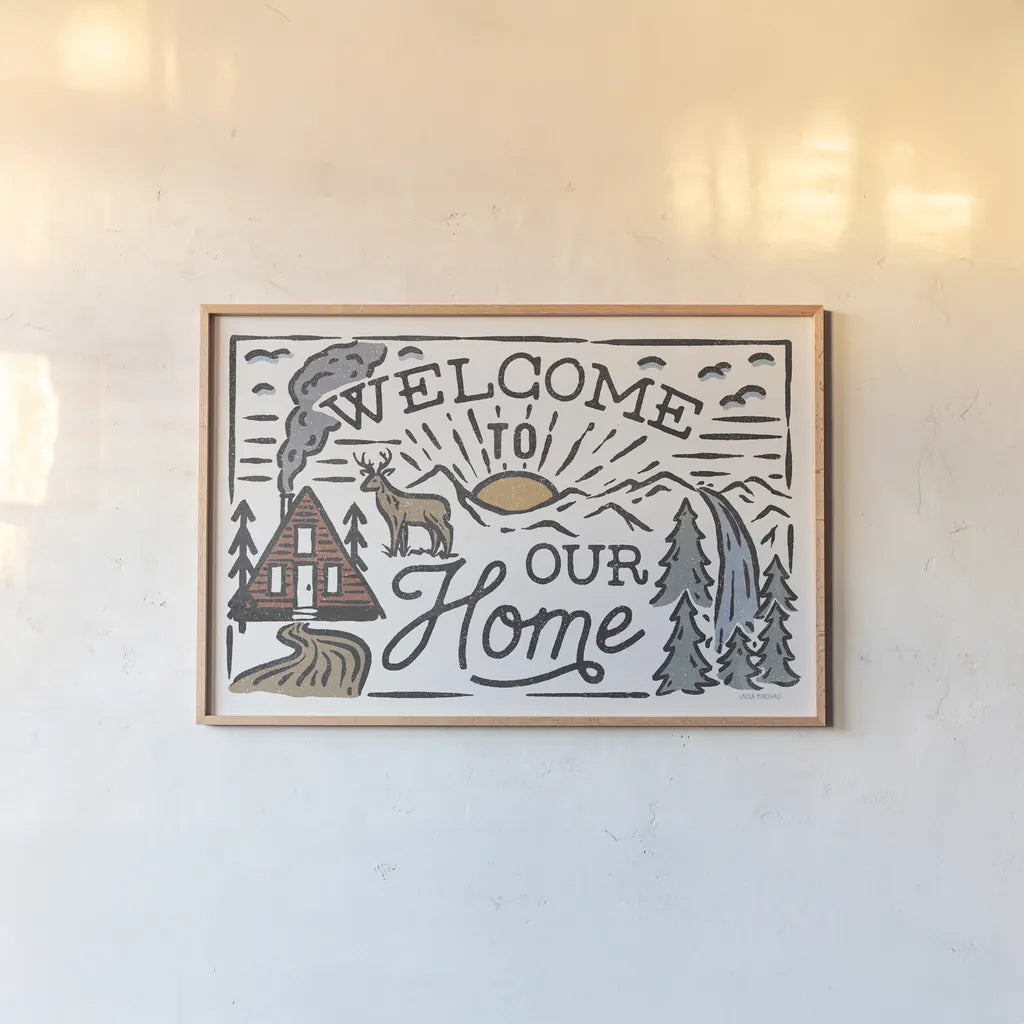 Adventurous III by Laura Marshall. shown as a paper print in a natural frame. Available as a archival giclee rolled canvas, fine art paper, or poster print. SKU 58455i.