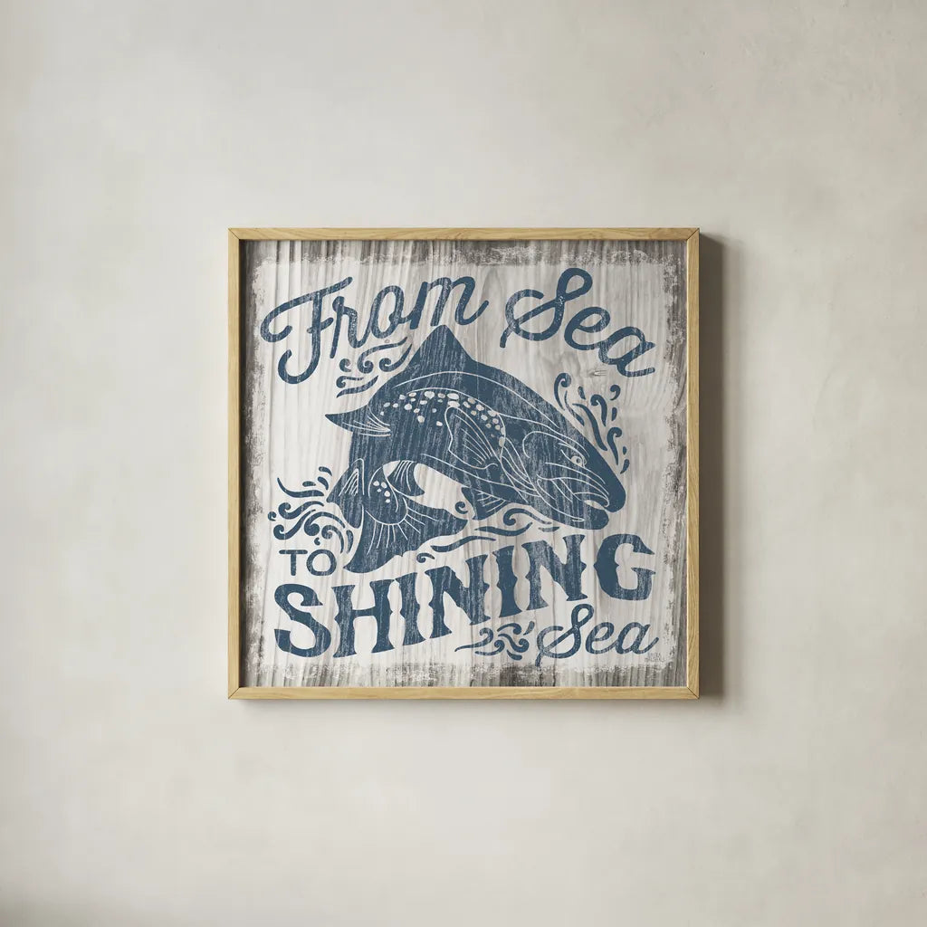 America the Beautiful III by Laura Marshall. Shown in a natural wood glass frame for a timeless modern aesthetic. Available as an archival giclee rolled canvas, fine art paper, or poster print. SKU 25531a.