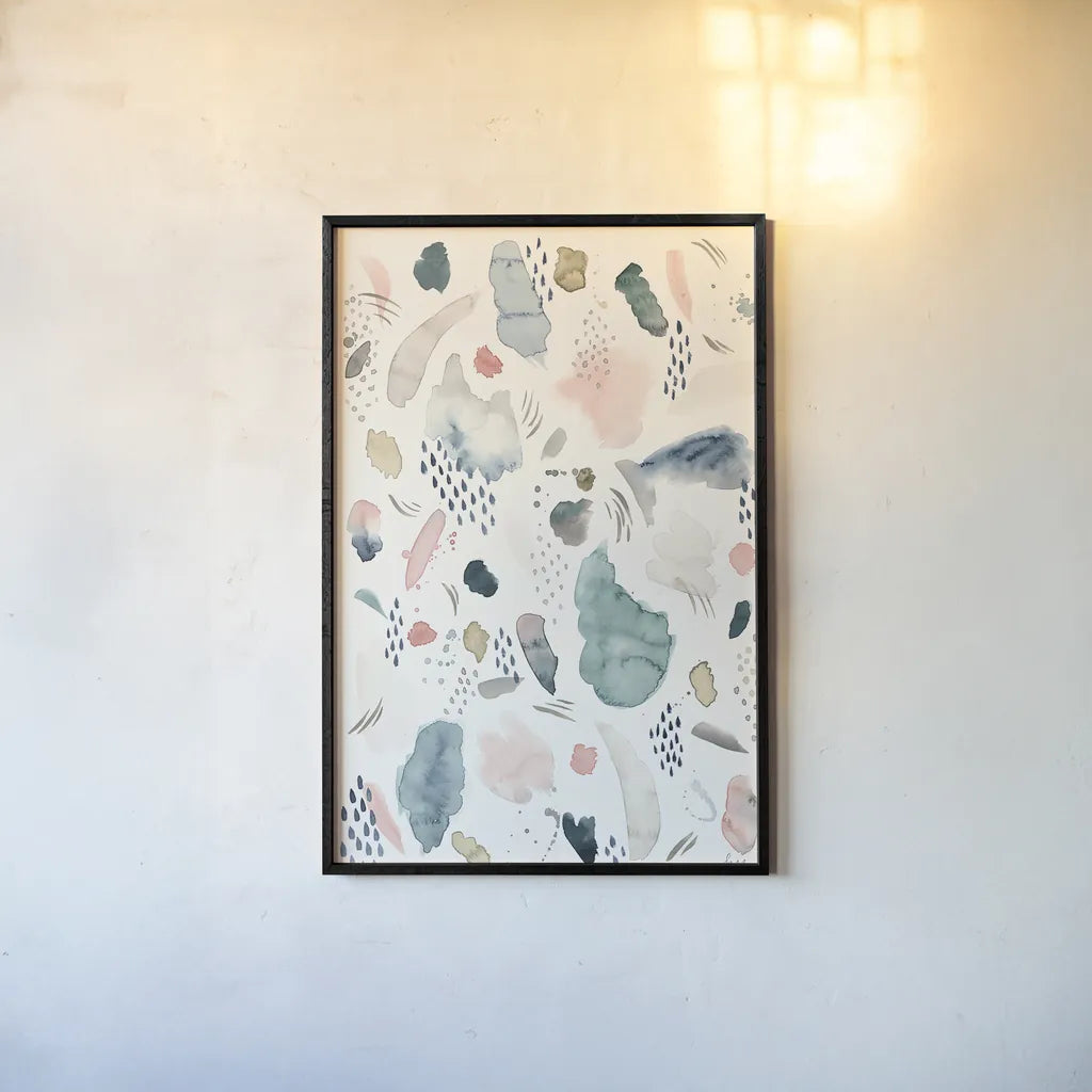 April Showers by Laura Marshall. shown as a paper print in a black flame. Available as a archival giclee rolled canvas, fine art paper, or poster print. SKU 32598h.