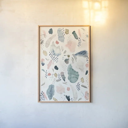 April Showers by Laura Marshall. shown as a paper print in a natural frame. Available as a archival giclee rolled canvas, fine art paper, or poster print. SKU 32598h.