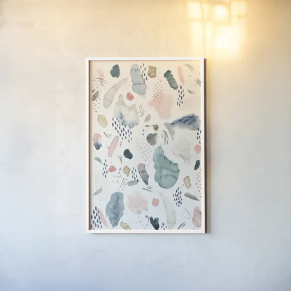 April Showers by Laura Marshall. shown as a paper print in a white frame. Available as a archival giclee rolled canvas, fine art paper, or poster print. SKU 32598h.