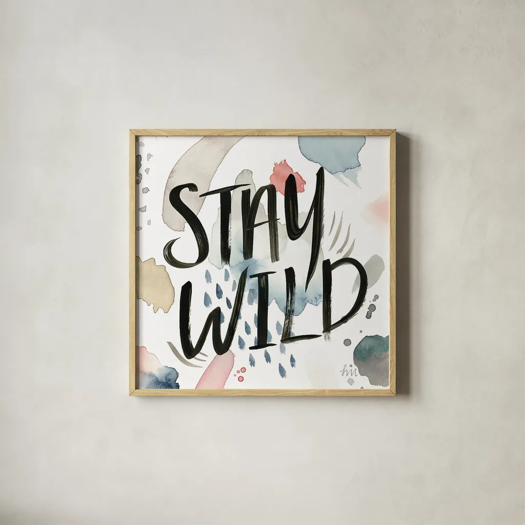 April Showers Inspiration I by Laura Marshall. Shown in a natural wood glass frame for a timeless modern aesthetic. Available as an archival giclee rolled canvas, fine art paper, or poster print. SKU 33165a.