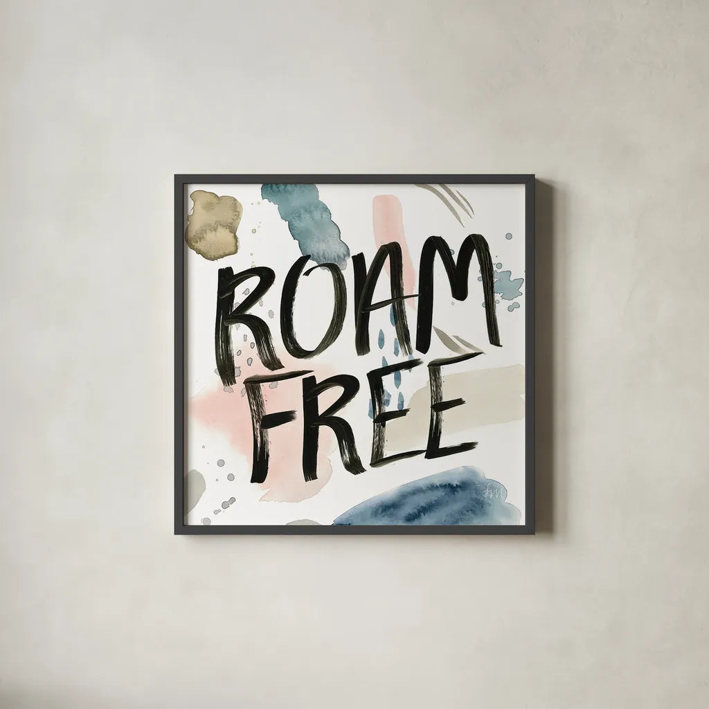 April Showers Inspiration II by Laura Marshall. Shown in a sleek black glass frame for a contemporary gallery look. Available as an archival giclee rolled canvas, fine art paper, or poster print. SKU 33166a.