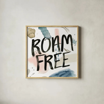 April Showers Inspiration II by Laura Marshall. Shown in a natural wood glass frame for a timeless modern aesthetic. Available as an archival giclee rolled canvas, fine art paper, or poster print. SKU 33166a.