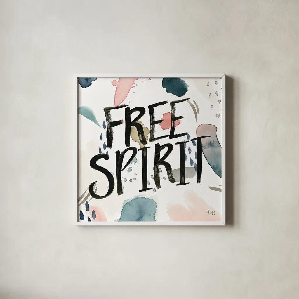 April Showers Inspiration III by Laura Marshall. Shown in a crisp white glass frame for a clean and minimalist style. Available as an archival giclee rolled canvas, fine art paper, or poster print. SKU 33167a.