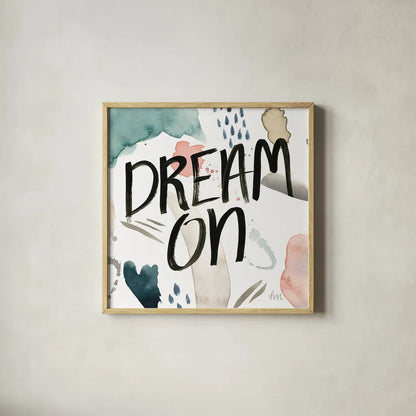 April Showers Inspiration IV by Laura Marshall. Shown in a natural wood glass frame for a timeless modern aesthetic. Available as an archival giclee rolled canvas, fine art paper, or poster print. SKU 33168a.