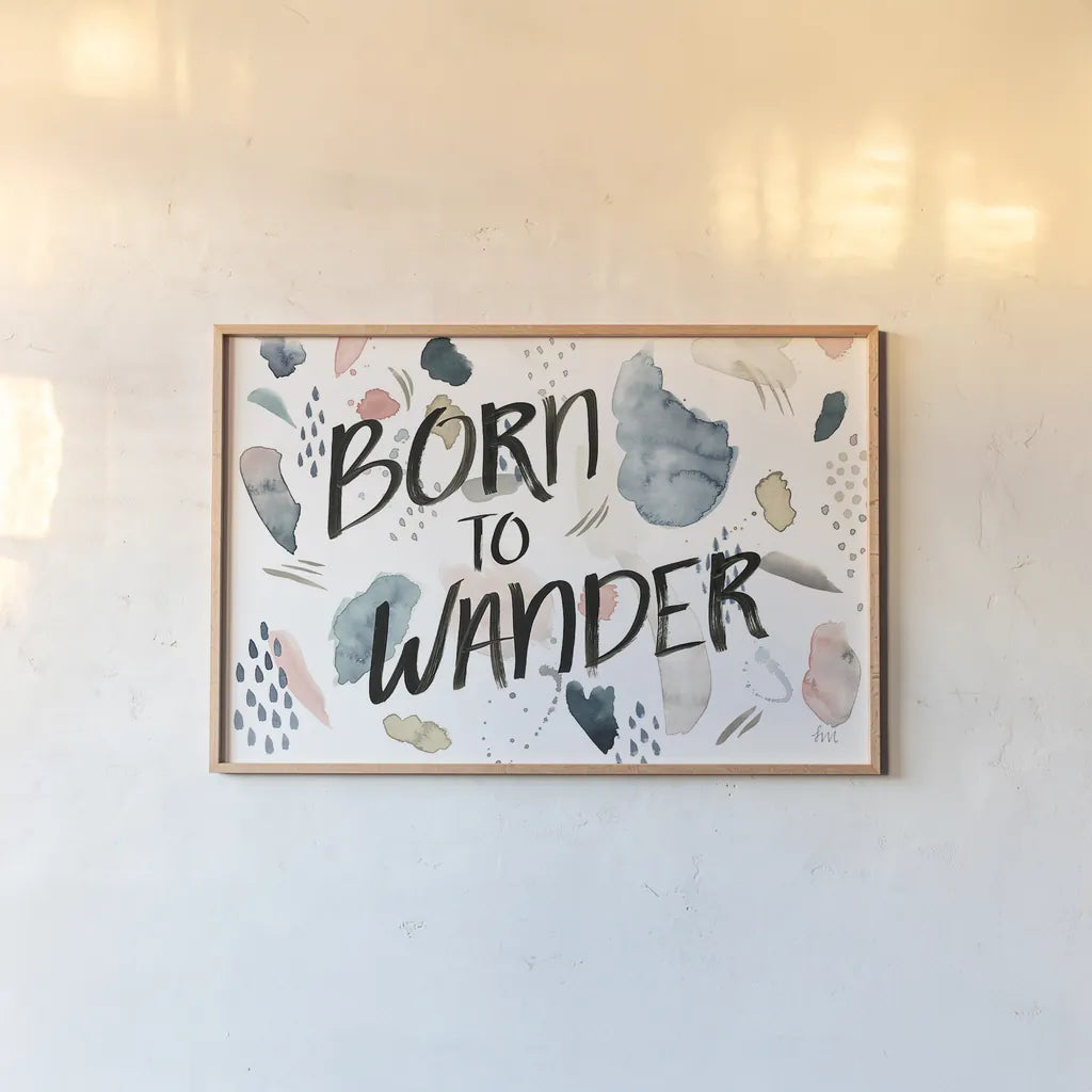 April Showers Inspiration VI by Laura Marshall. shown as a paper print in a natural frame. Available as a archival giclee rolled canvas, fine art paper, or poster print. SKU 33170i.