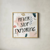 April Showers VII Inspiration Blush by Laura Marshall. Shown in a natural wood glass frame for a timeless modern aesthetic. Available as an archival giclee rolled canvas, fine art paper, or poster print. SKU 54186a.