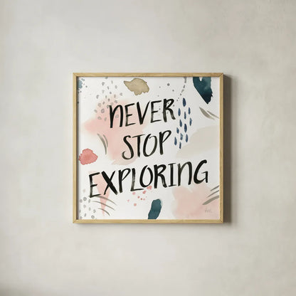 April Showers VII Inspiration Blush by Laura Marshall. Shown in a natural wood glass frame for a timeless modern aesthetic. Available as an archival giclee rolled canvas, fine art paper, or poster print. SKU 54186a.